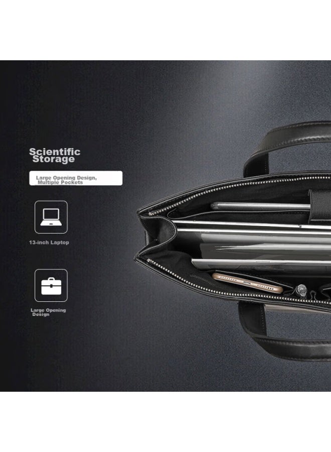 Samsonite Men's Handbag, 13-inch Laptop Bag, Casual Commuter Cowhide Briefcase, Qixi Tk9 - Image 3