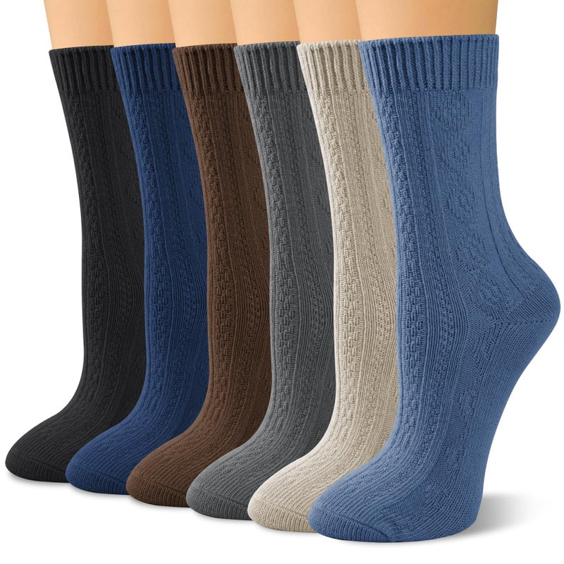 Justay Crew Socks for Women - Soft Knit Boot Calf Comfortable Cute Dress Cotton Socks Gifts - Image 1