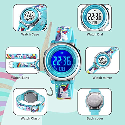 cofuo Kids Digital Sport Waterproof Watch for Girls Boys, Kid Sports Outdoor LED Electrical Watches with Luminous Alarm Stopwatch Child Wristwatch - Image 2