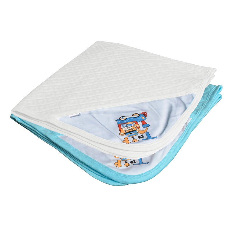 CATCUB Ultra Soft Cotton Jacquard Baby Hooded Towel Combo - Pack of 2 (Blue, White) - Image 5