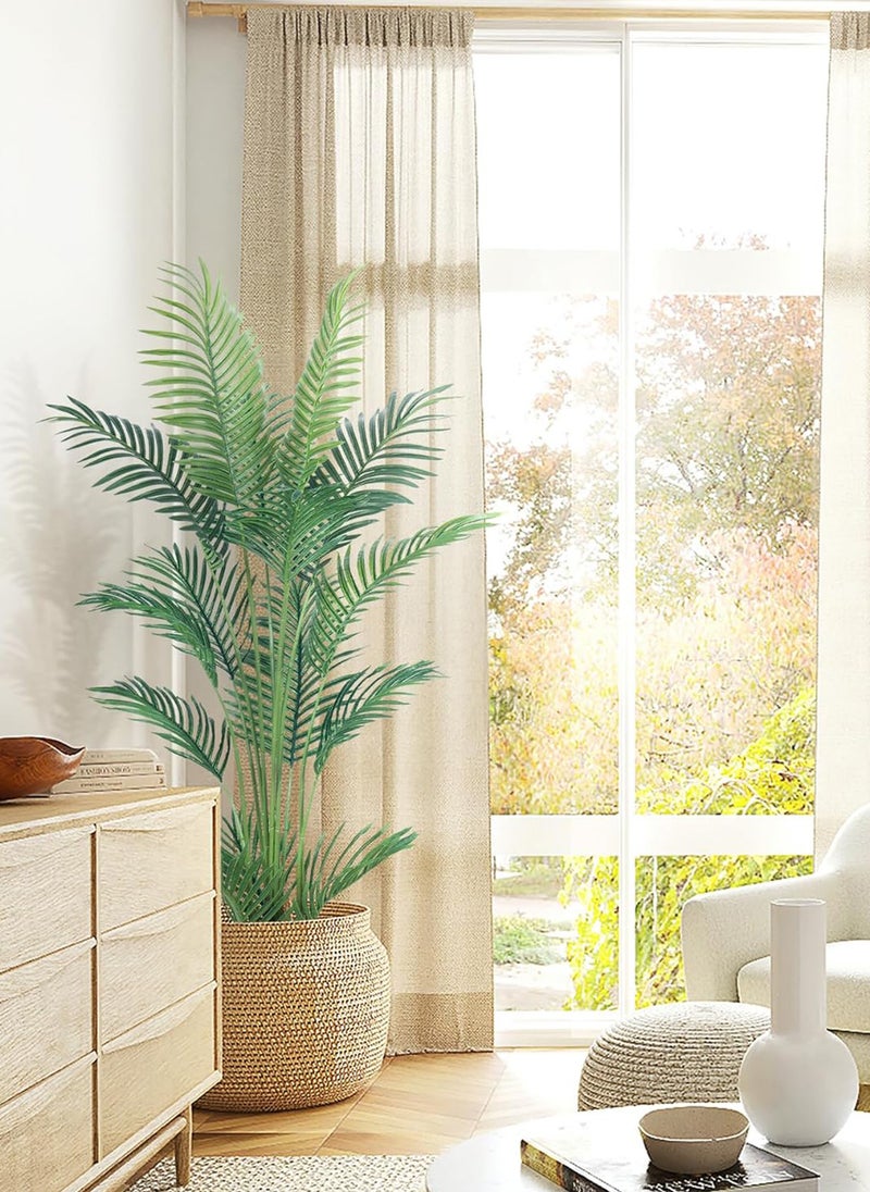 Sharpdo Artificial Areca Palm, 140cm Real Touch Faux Plant with Lush Leaves in Pot, Tropical Indoor Tree for Home Decor, Ideal for Office & Living Room - Image 4