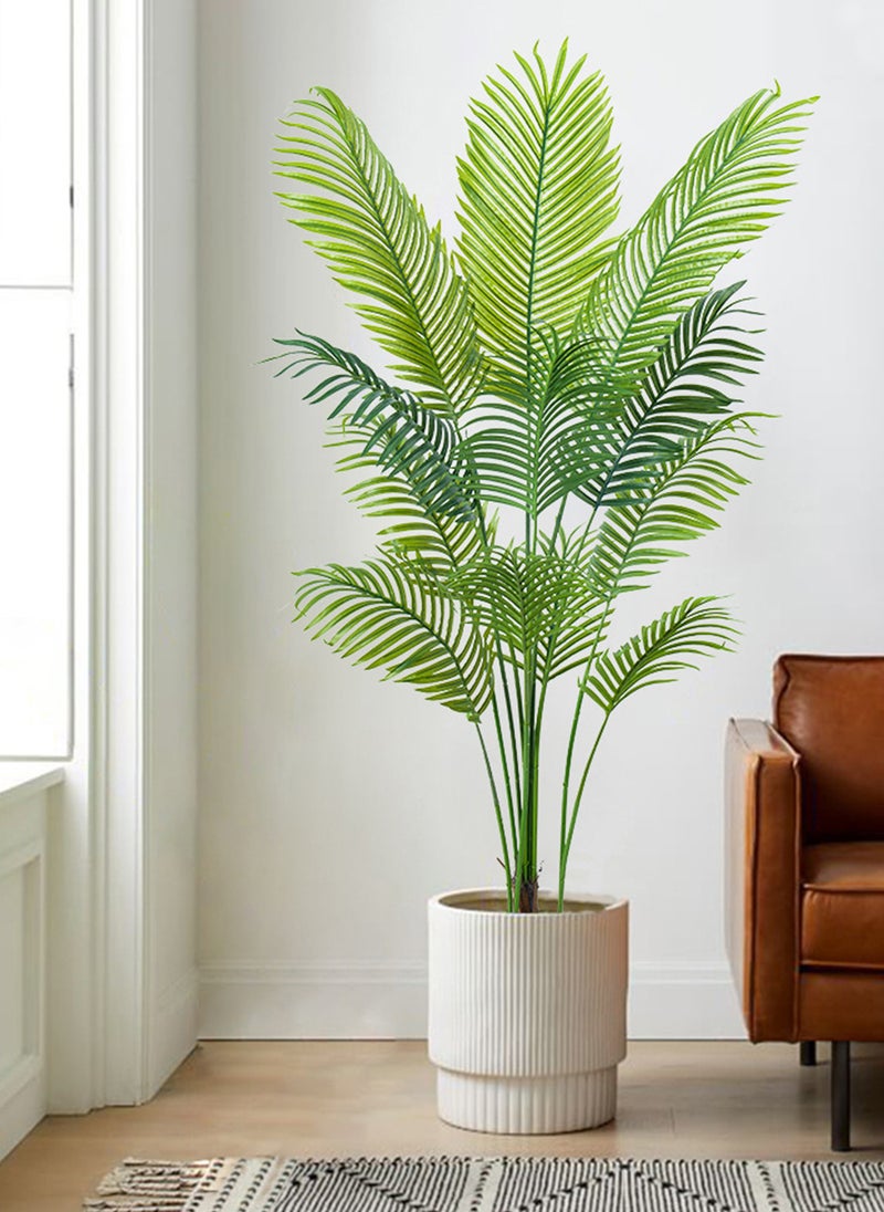 Sharpdo Artificial Areca Palm, 140cm Real Touch Faux Plant with Lush Leaves in Pot, Tropical Indoor Tree for Home Decor, Ideal for Office & Living Room - Image 2
