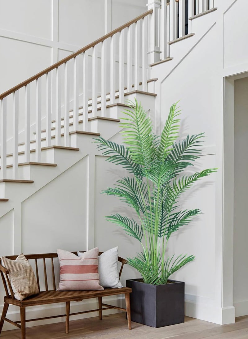 Sharpdo Artificial Areca Palm, 140cm Real Touch Faux Plant with Lush Leaves in Pot, Tropical Indoor Tree for Home Decor, Ideal for Office & Living Room - Image 5