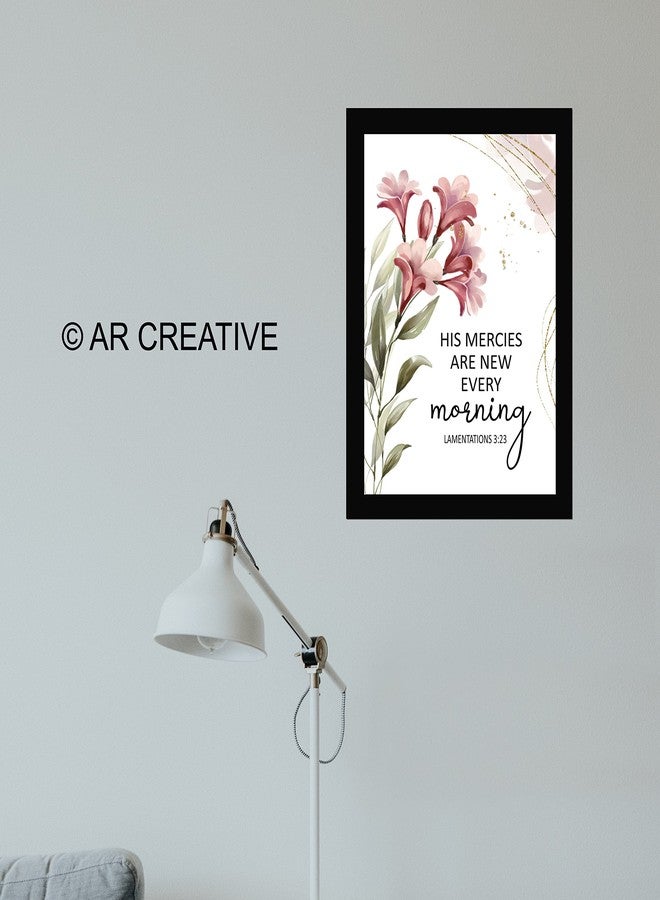 AR Creative - His Mercies New - Bible Verse Wall Photo Framed Wall Poster, Bible Quotes Print with Frame, Home, Office Decor, Bible Quotes Poster (13.6 inch x 10.2 inch) - Image 3