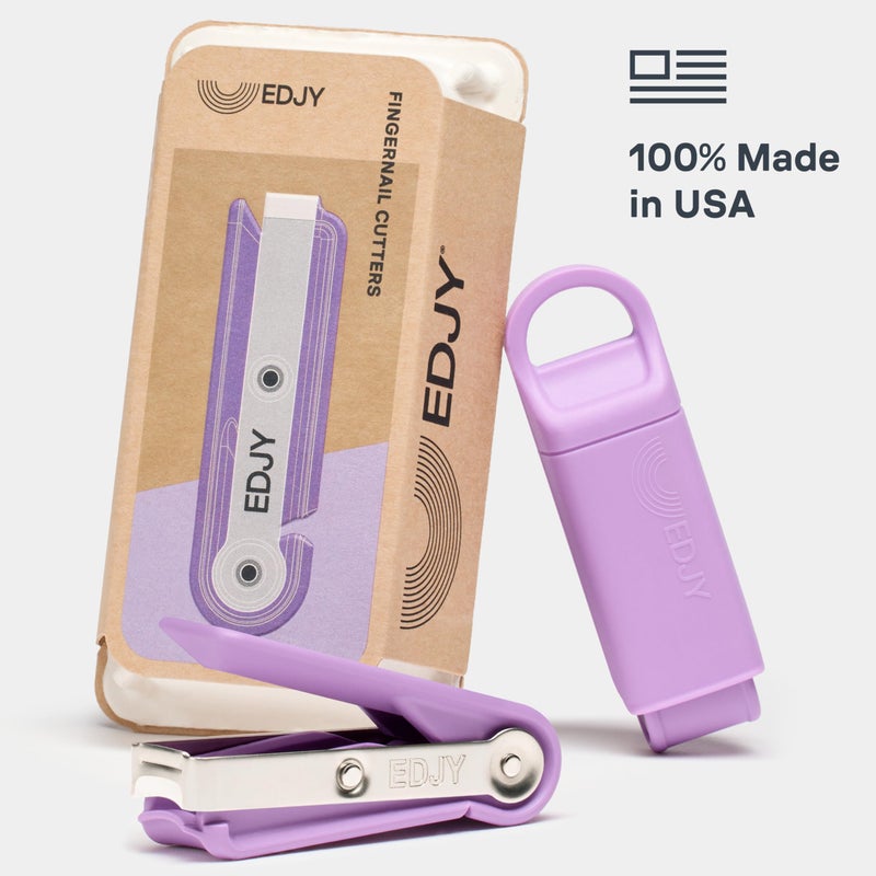 EDJY Fingernail Cutter - Precision Stainless Steel Nail Cutter for Fingernails | Sharp Blade, Ergonomic Design, Durable & Rust-Resistant | Ideal for Men and Women | Lilac - Image 2