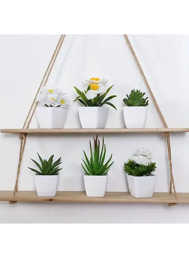6 Piece Real Touch Artificial Succulent And Flower Plant Set With Pots - Image 5
