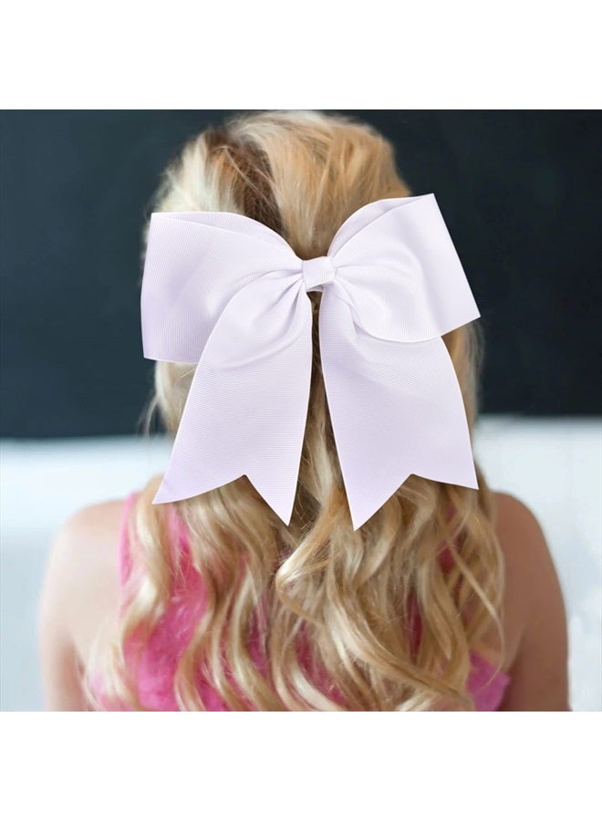 Aileam 12 Pcs Large Cheer Bows 8" Bulk Hair Bow Accessories with Ponytail Holder for Girls High School College Cheerleading - Image 3