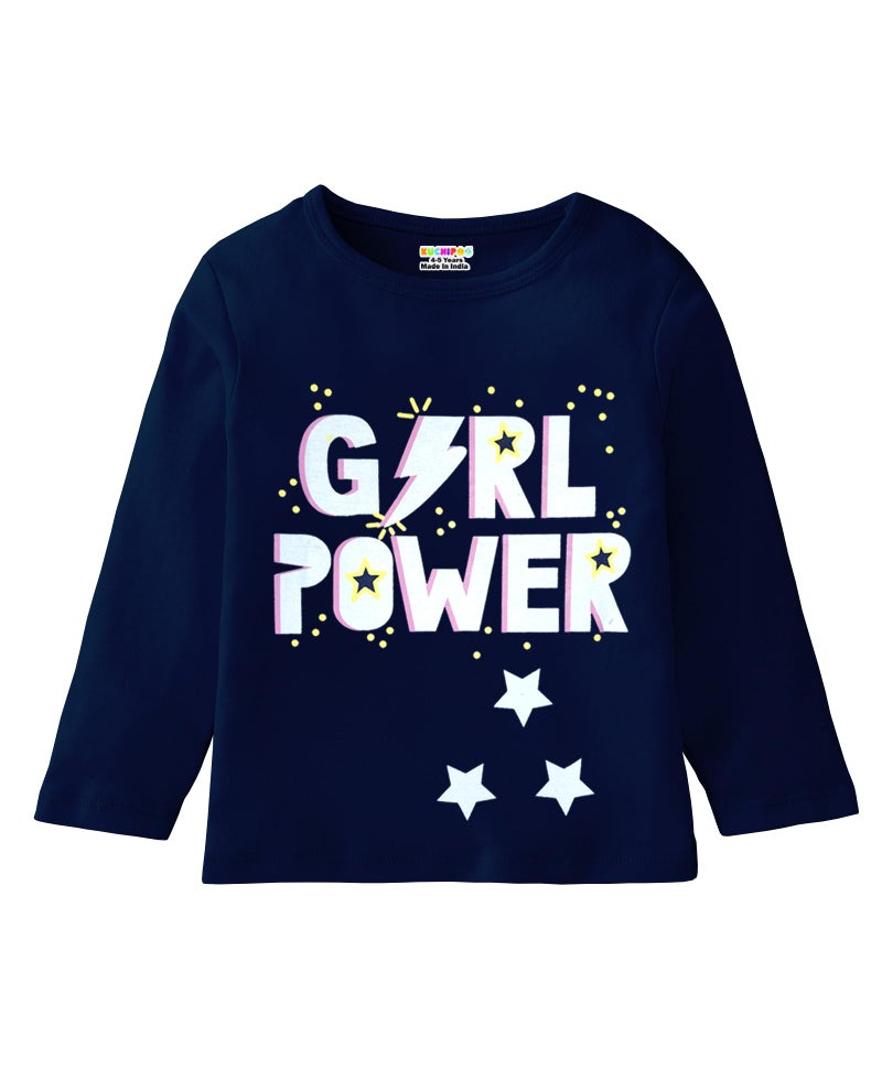 Kuchipoo Girls Regular Fit Full Sleeves Cotton T-Shirts (KUC-TSHRT-475, 13-14 Years, Multi-Colored) - Image 5