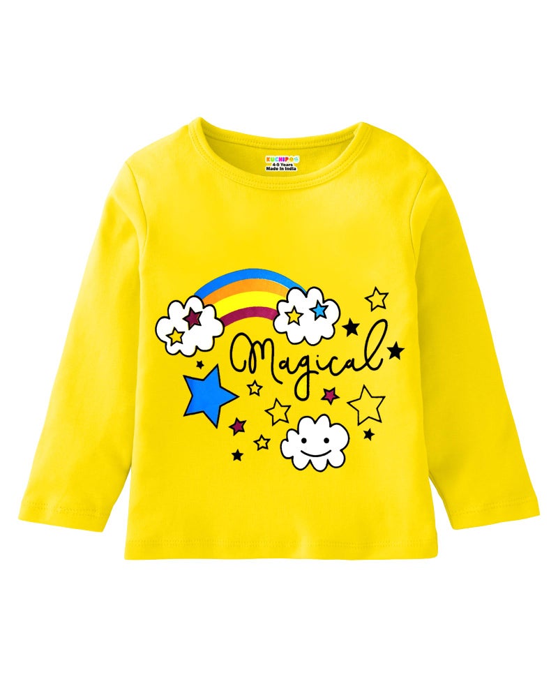 Kuchipoo Girls Regular Fit Full Sleeves Cotton T-Shirts (KUC-TSHRT-475, 13-14 Years, Multi-Colored) - Image 4