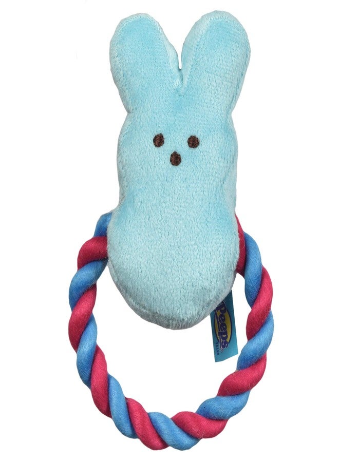 Peeps for Pets Bunny 6 Inch Blue Plush Rope Pull Toy for Dogs | Blue Dog Toy from Peeps, Plush Fabric Dog Toys | Small Squeaker Dog Toy with Rope (FF16024) - Image 2