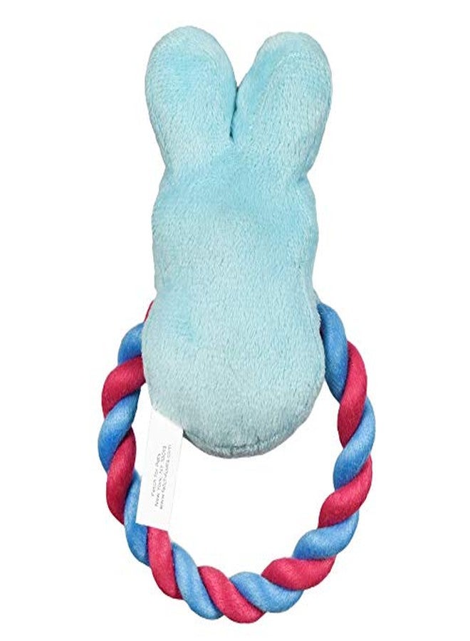 Peeps for Pets Bunny 6 Inch Blue Plush Rope Pull Toy for Dogs | Blue Dog Toy from Peeps, Plush Fabric Dog Toys | Small Squeaker Dog Toy with Rope (FF16024) - Image 3