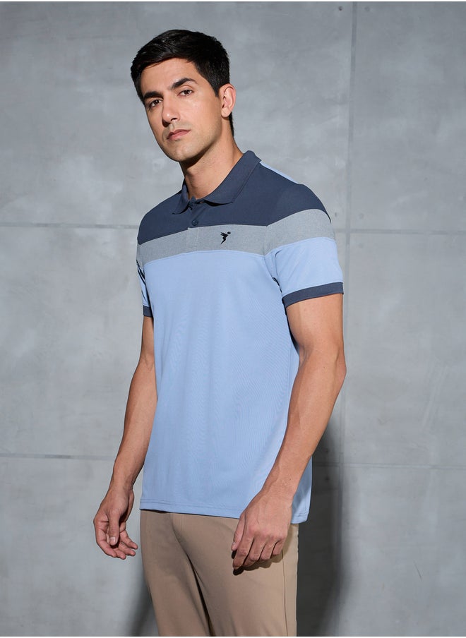 Technosport Color Block Short Sleeve Pique Slim Fit Polo T-Shirt  - Image 3