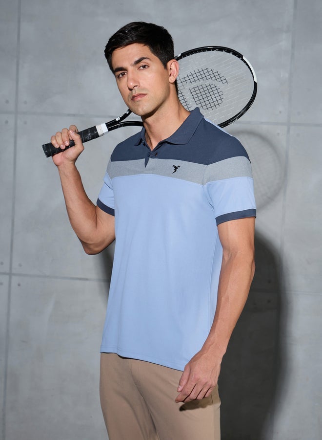 Technosport Color Block Short Sleeve Pique Slim Fit Polo T-Shirt - Image 5