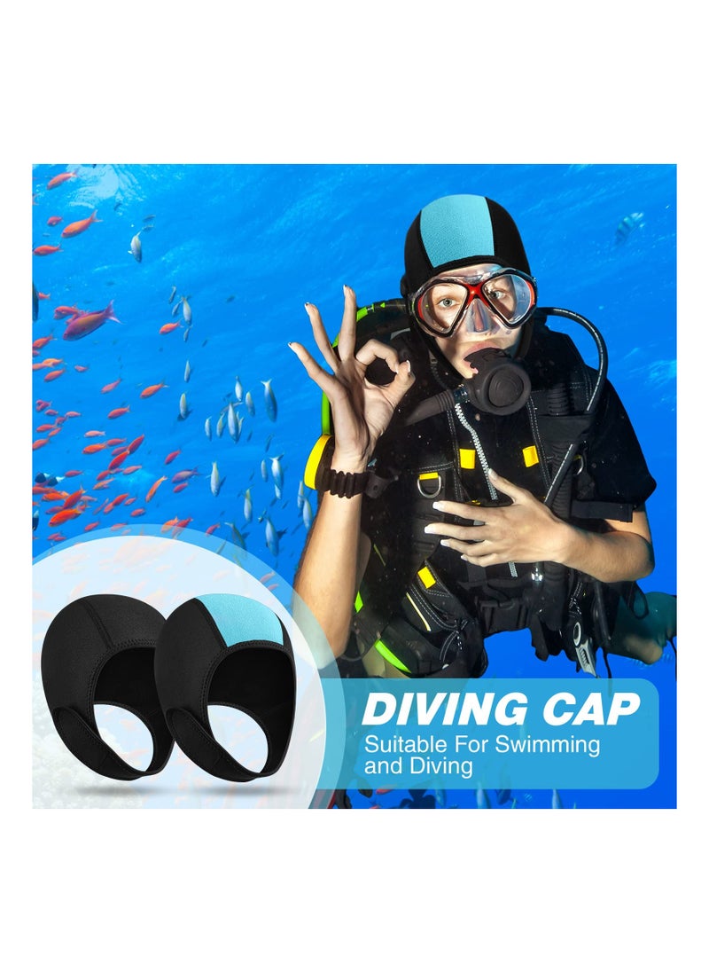 SYOSI Neoprene Diving Hood Thermal, 2 Pcs 2.5Mm Wetsuit Hood Cap Swim Caps With Chin Straps Snorkeling Neoprene Surf Beanie, For Men Women Sailing Water Sports  - Image 3