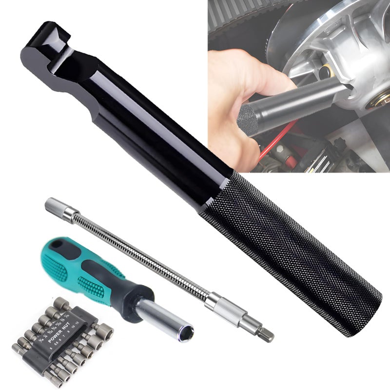 Jyphorixal Belt Changing Tools Belt Replacement Tools Clutch Removal Wrench Tool Kit Compatible with polaris XP/RZR XP41000/RZRS 900 etc almost all Polaris RZR belts -Black - Image 1