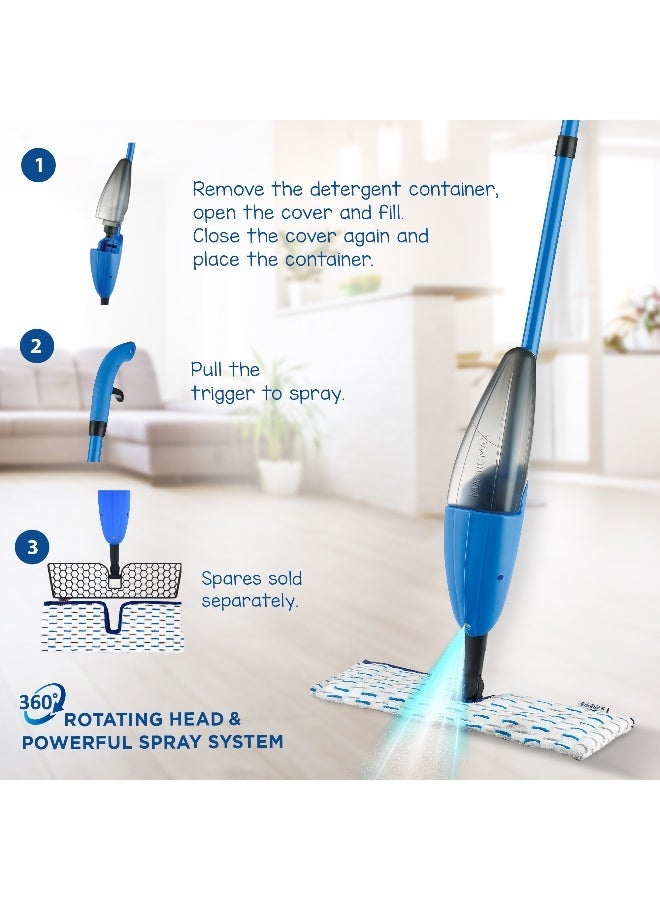 Macromax Falcon Double Spray Mop – 360° Rotating Floor Mop with Dual Spray Nozzles & Microfiber Pad - Image 3
