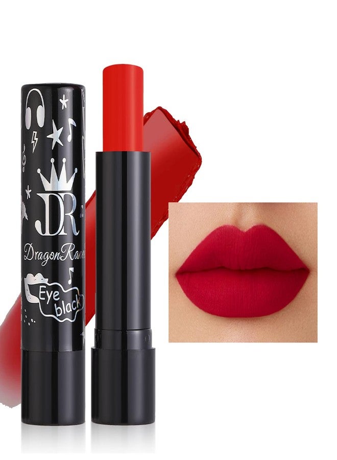 MIESCHER Red Matte Lipstick Tube, Smudge Proof Long Lasting Matte Velvety Lipstick, Intense & Bold Color Matte Lipstick, High Pigmented Matte Lipstick, Halloween Waterproof Lip Gloss for Women(04#Red) - Image 1