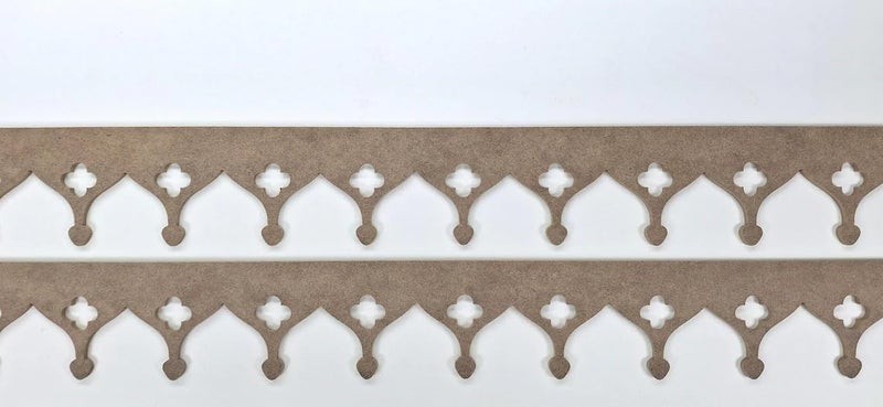 Haoser 2 Pcs MDF Scallop Trim Molding – Eyes Pattern Design, 56x6 CM Each – Unfinished Wood Border for DIY Wall Art, Furniture, Decor, Craft Projects – MDF Trim for Home Makeover and Upcycling (Design-3) - Image 4