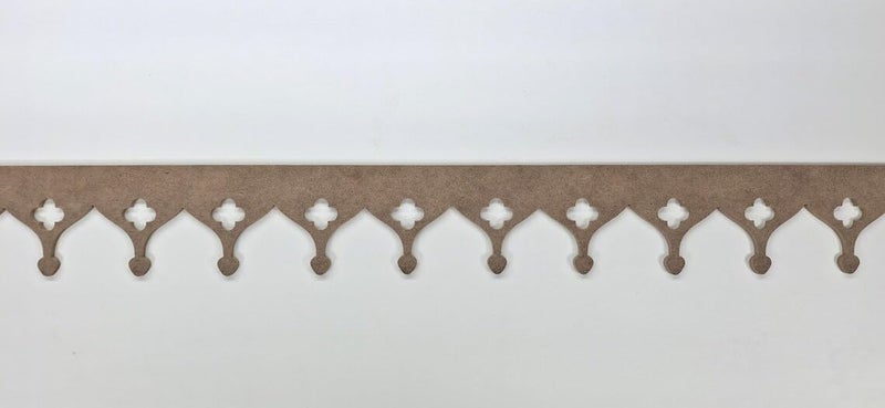 Haoser 2 Pcs MDF Scallop Trim Molding – Eyes Pattern Design, 56x6 CM Each – Unfinished Wood Border for DIY Wall Art, Furniture, Decor, Craft Projects – MDF Trim for Home Makeover and Upcycling (Design-3) - Image 1