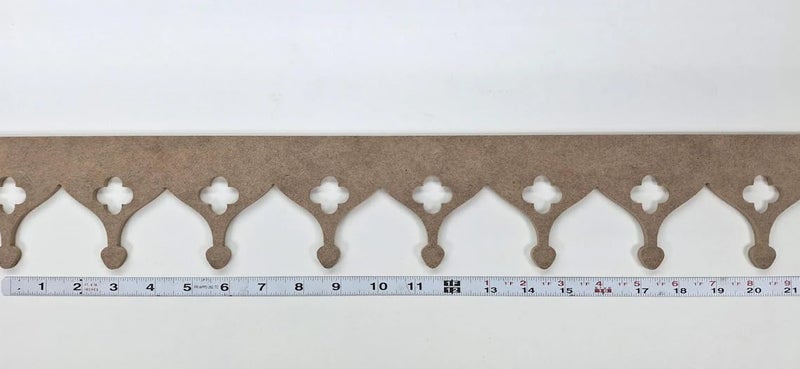 Haoser 2 Pcs MDF Scallop Trim Molding – Eyes Pattern Design, 56x6 CM Each – Unfinished Wood Border for DIY Wall Art, Furniture, Decor, Craft Projects – MDF Trim for Home Makeover and Upcycling (Design-3) - Image 2