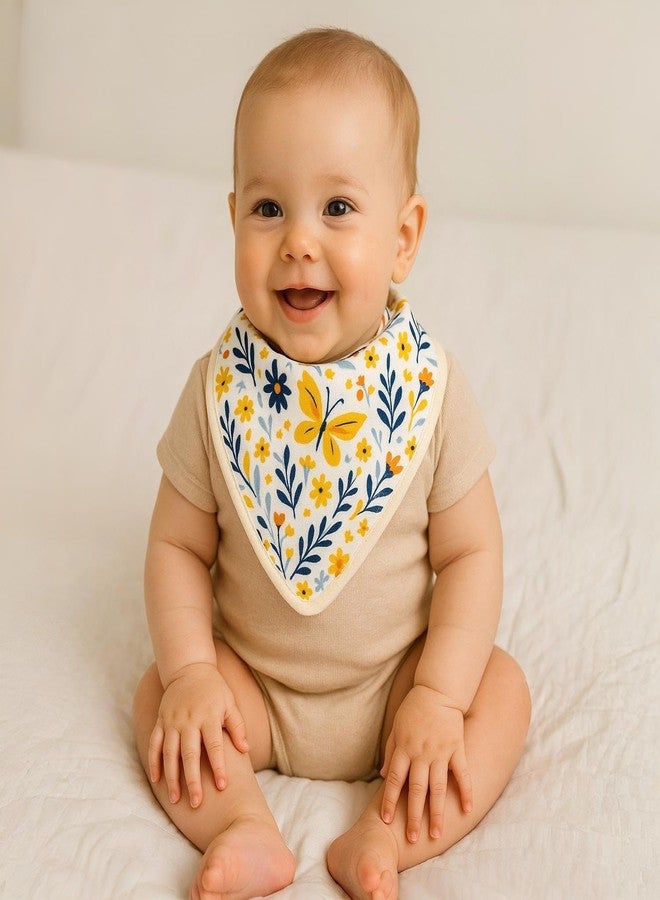 Adhigams Organic Cotton Baby Bibs Set of 2 | 100% Soft, Lightweight & Breathable Quick- Dry Feeding Cloths for Newborns (0-12 Month) | Eco- Friendly, Washable & Reusable Baby Aprons for Boys & Girls - Image 2