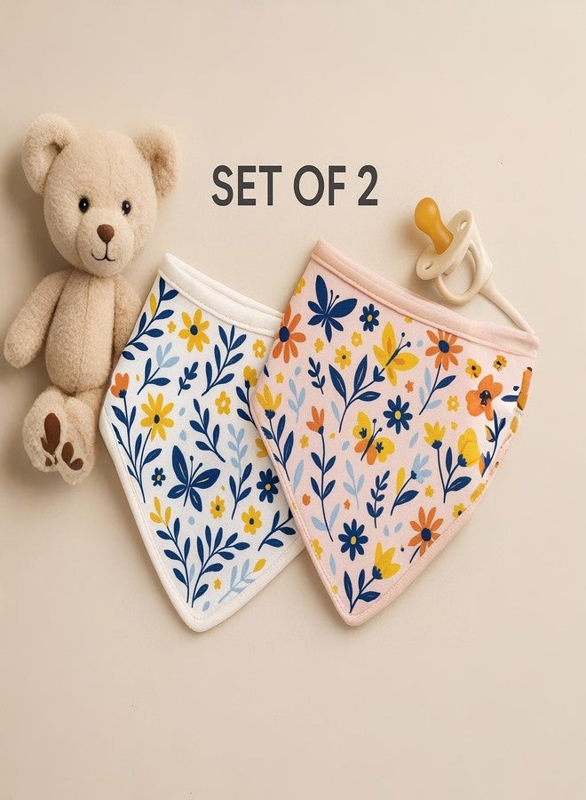 Adhigams Organic Cotton Baby Bibs Set of 2 | 100% Soft, Lightweight & Breathable Quick- Dry Feeding Cloths for Newborns (0-12 Month) | Eco- Friendly, Washable & Reusable Baby Aprons for Boys & Girls - Image 5