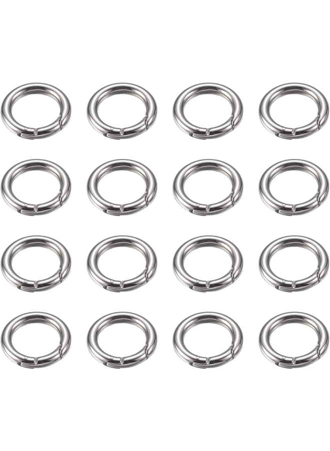 Ekunbuy Spring O Rings, Spring Snap Clip Hooks Zinc Alloy Round Metal Split Rings Small Clamp Clasp Keyring Buckle for Bag Purse Handbag Strap Craft Jewelry Making - Image 1