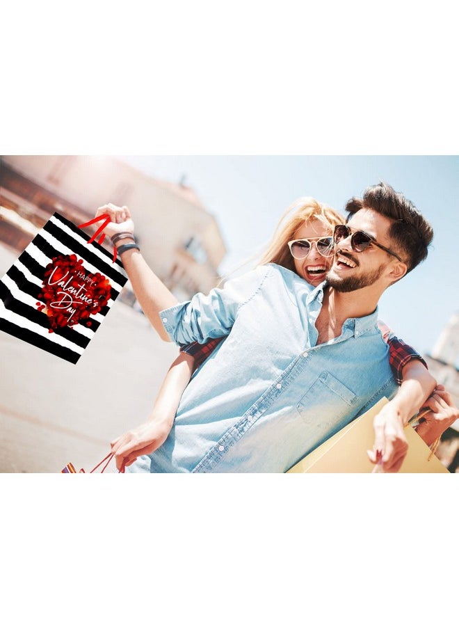 WaaHome - Happy Valentines Day Gift Bag With Handle 13''X10.5''X5.8'' Large Red Rose Gift Bags With Tissue Paper Romantic Valentines Gift Bags For Her Him Girlfriend Boyfriend Wife Husband Women - Image 1