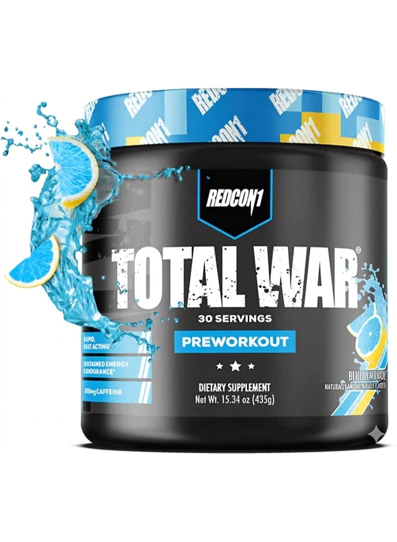 Redcon1 Total War - Pre Workout, 30 Servings (Blue Lemonade) - Image 1