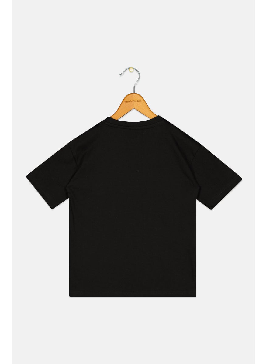 DC - Toddlers Boy Batman Crew Neck Short Sleeve Graphic Print T-Shirt, Black - Image 1