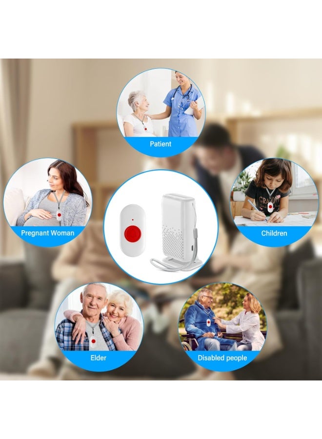 Relex Wireless Caregiver Pager Call, Button Call Bell Alert, Button Call Light System for Home, Elderly, Patients Nurse Alert System 1 Waterproof Transmitter 1 Portable Receiver - Image 5