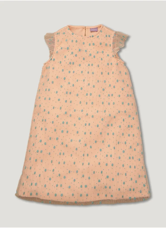 ون فرايدي One Friday Girls Peach Solid Dress