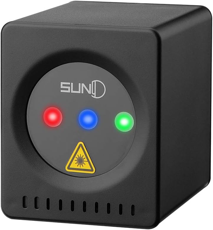 Suny Mini Portable Cordless Stage Lights Rechargeable 8 RGB Patterns GOBO Projector Sound Activated Music DJ Party Lights for Outdoor Travel Camping Disco Live Show Home Dance Holiday Birthday Gift - Image 1