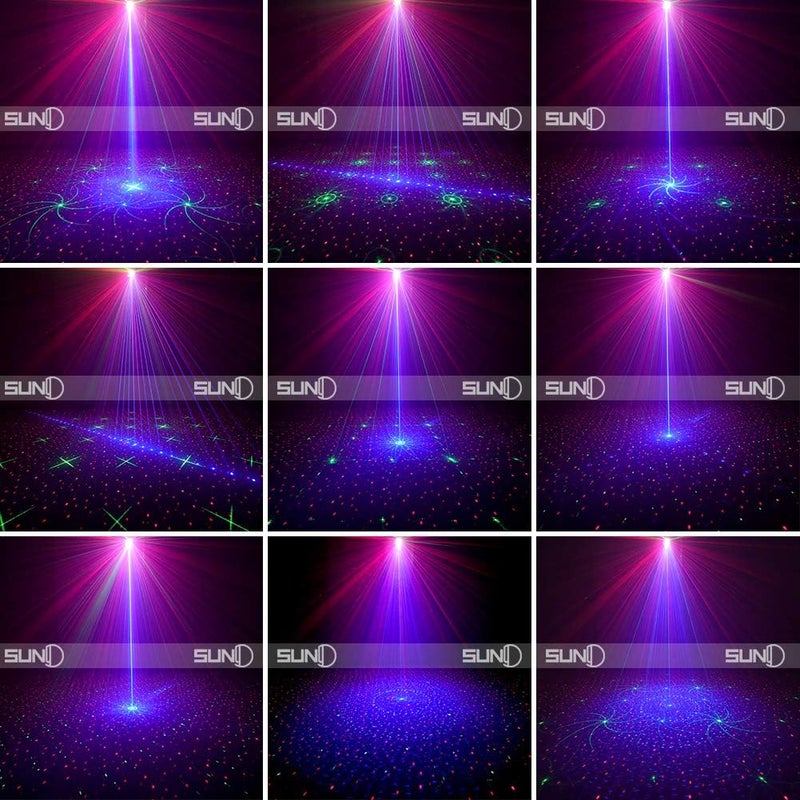 Suny Mini Portable Cordless Stage Lights Rechargeable 8 RGB Patterns GOBO Projector Sound Activated Music DJ Party Lights for Outdoor Travel Camping Disco Live Show Home Dance Holiday Birthday Gift - Image 5