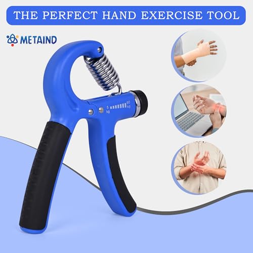 Metaind Hand Grip Strengthener | Hand Gripper for Men and Women | Adjustable Resistance Grip Trainer for Finger Wrist and Forearm Exercise | Ideal for Gym Fitness, Work, 5kg–60kg, Model META_HG60_Blue - Image 5