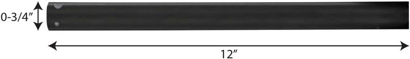 Progress Lighting AirPro Ceiling Fan Downrod, 3/4-Inch Diameter x 12-Inch Height, Compatible with AirPro Fans, Easy Installation, Ideal for 9-10 Ft Ceilings, Black - Image 3