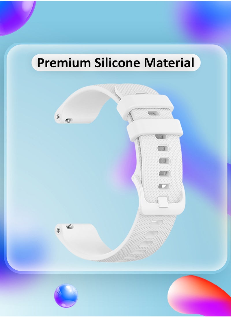 CATANES 20mm Silicone Band for Samsung Galaxy Watch 7 6 5 4 FE Band 40mm 44mm/Galaxy Watch 6 4 Classic Band 47mm 46mm 43mm 42mm / 20mm Silicone Sport Strap Bracelet Wristband / White  - Image 2