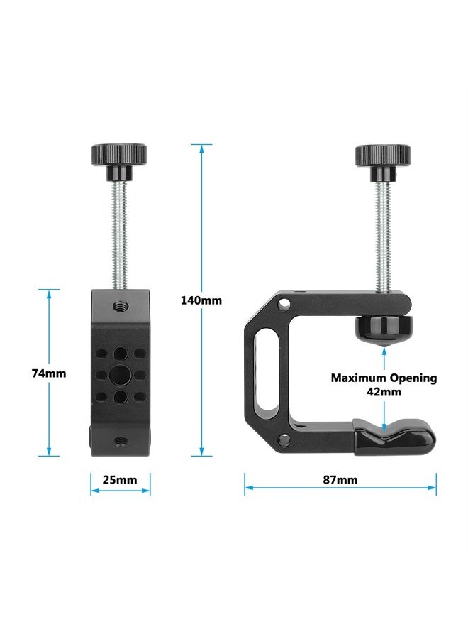 CAMVATE مشبك C (موسع) مع خيوط متعددة 1/4"-20 و 3/8"-16 (رقبة 2.25") - 3305 - Image 2