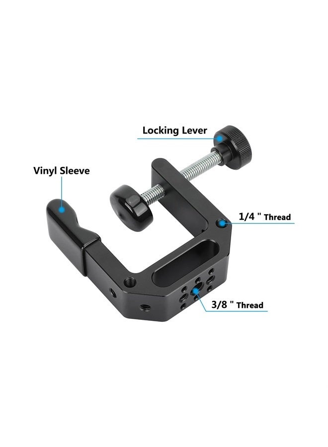 CAMVATE مشبك C (موسع) مع خيوط متعددة 1/4"-20 و 3/8"-16 (رقبة 2.25") - 3305 - Image 4