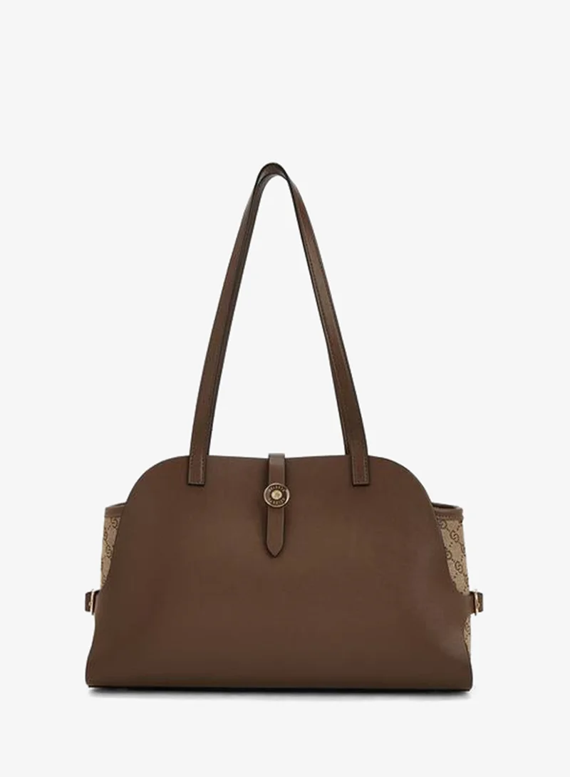 سيليست Monogram Textured Shoulder Bag With Double Handle