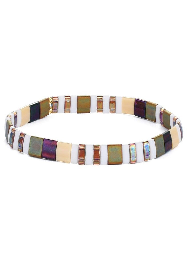 KELITCH Candy Colors Stretch Bracelets Handmade Tila Beaded Strand Bracelets Women Summer Beach Bracelets - Image 1
