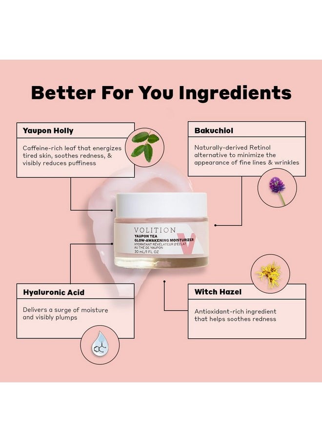 VOLITION Beauty Yaupon Tea Glow-Awakening Moisturizer With Hyaluronic Acid + Bakuchiol | Vegan, Paraben-Free & Cruelty-Free (Travel Size (1 Oz))  - Image 1