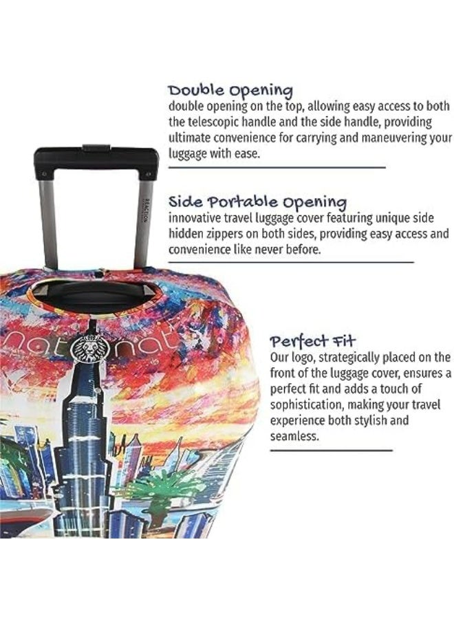 natOnat Travel Luggage Cover Protector - Suitcase Cover - Stretchy, Washable Spandex & Polyester - Protects Against Dirt & Scratches - Dubai Design - Fits 72-81 CM Height ( X Large ) - Image 5
