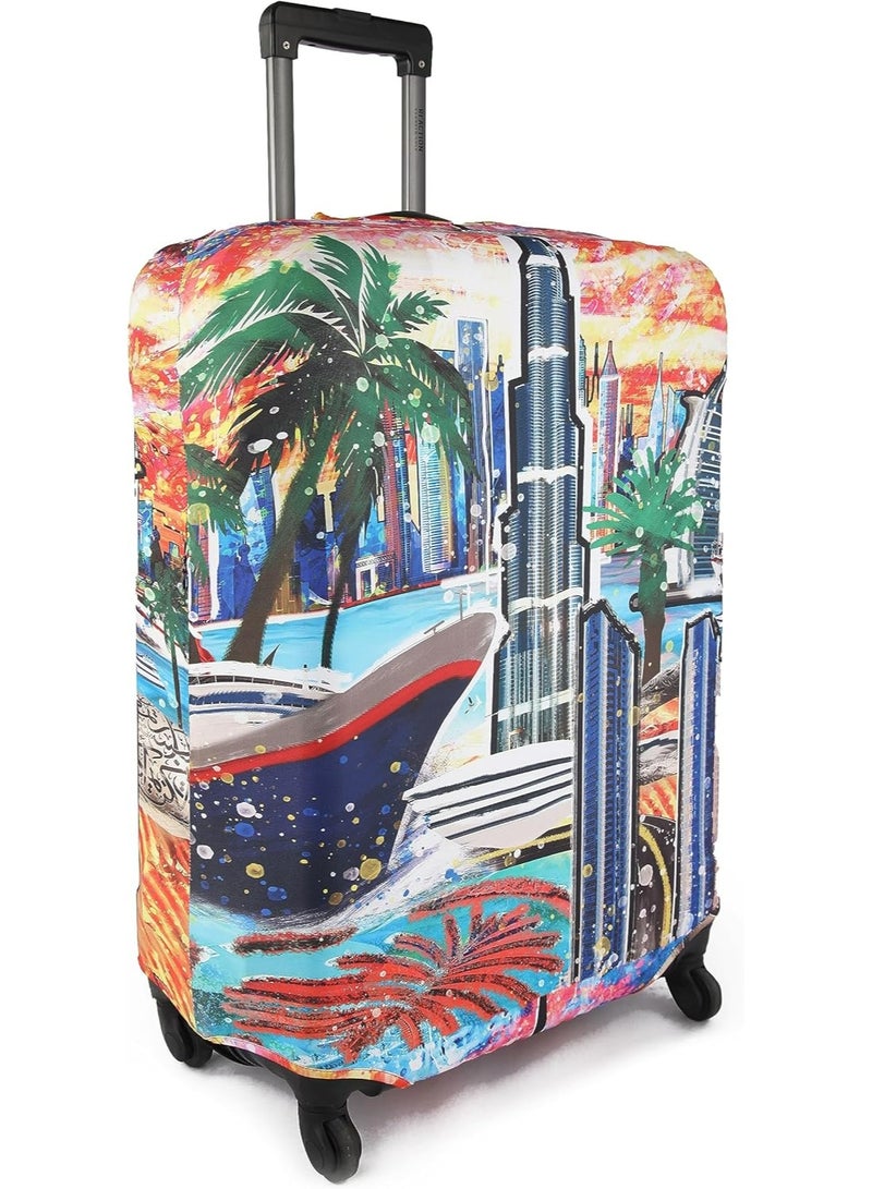 natOnat Travel Luggage Cover Protector - Suitcase Cover - Stretchy, Washable Spandex & Polyester - Protects Against Dirt & Scratches - Dubai Design - Fits 72-81 CM Height ( X Large ) - Image 3