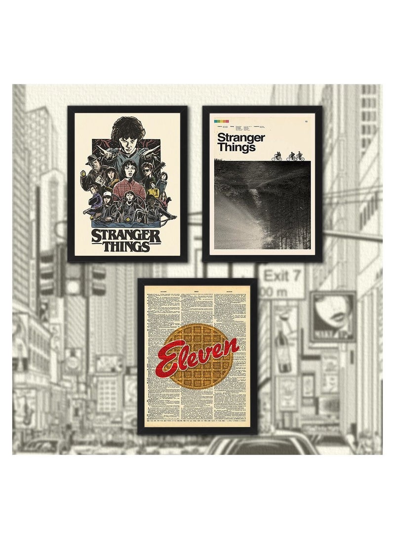 MEC Stranger Things Digital Wall Art Set Of 3 Poster Frames 30x40 cm - Image 2