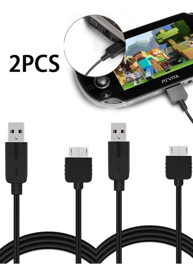 2Pcs 3.9ft PS Vita Charger Cable, 2 in 1 USB Data & Power Charger Cord Replacement for Playstation Vita 1000 - Image 1