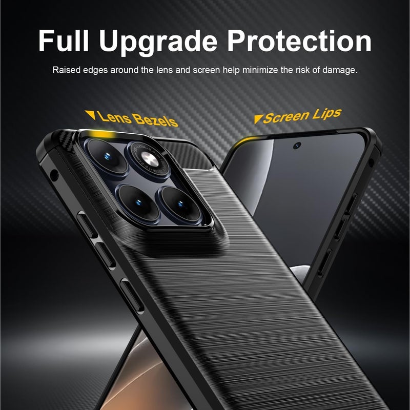 بارالونا غطاء لـ Motorola Edge 70 Fusion، [مقاوم للصدمات بدرجة عسكرية]، غطاء هاتف نحيف بنسيج ألياف الكربون، مقاوم للخدوش وخفيف الوزن - أسود - Image 2
