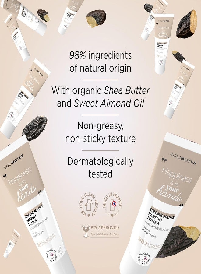 Solinotes Paris Solinotes Tonka Nourishing Hand Cream,Moisturizing Hand Lotion with Organic Shea Butter & Sweet Almond Oil,Non-Greasy Fast-Absorbing Formula,97.8% Natural Ingredients, Vegan,Made in France,1 Fl Oz - Image 3