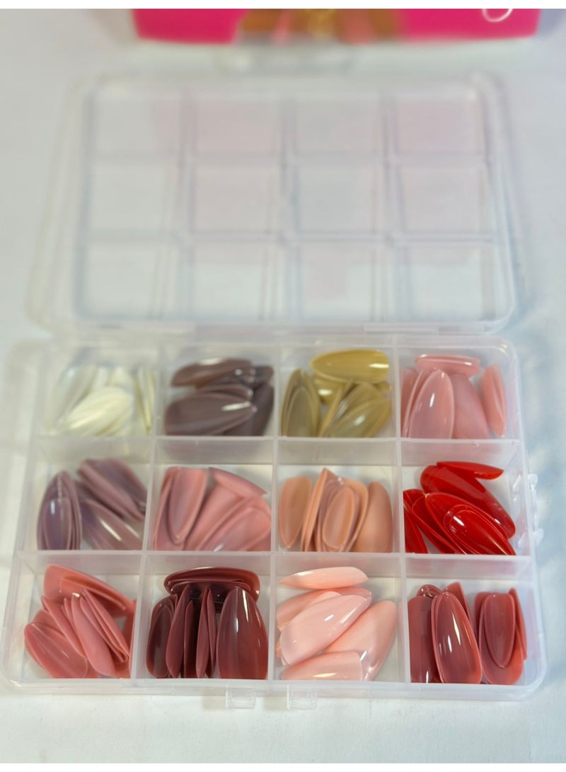 مجموعة أظافر طويلة - 144 قطعة 12 لونًا متنوعًا - Image 2