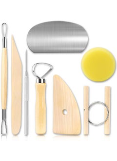 8PCS Carving Craft Pottery Tool set DIY Tools Are Used For Kneading, Carving, Smoothing, Shaping, Cleaning, Etc.For Art Enlightenment And Parent-child Games.